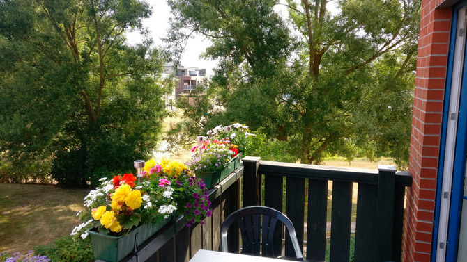 Ferienwohnung in Dahme - Domicil Dahme - Blick vom Balkon  im Sommer