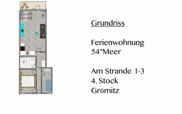 Ferienwohnung in Grömitz - "54 Grad Meer" - Grömitz-Center II - App. 12 - 2 Schlafzimmer, herrlicher Ostseeblick und kostenloses WLAN - Bild 22