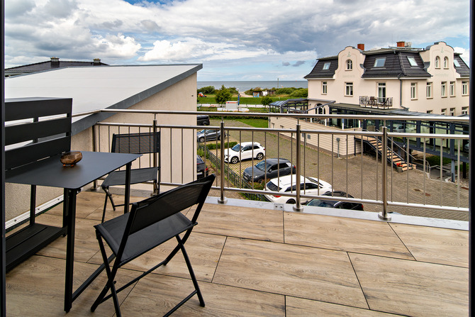 Ferienwohnung in Börgerende - Appartement 5 - Traumblick - Balkon in der dritten Etage mit Ostseeblick